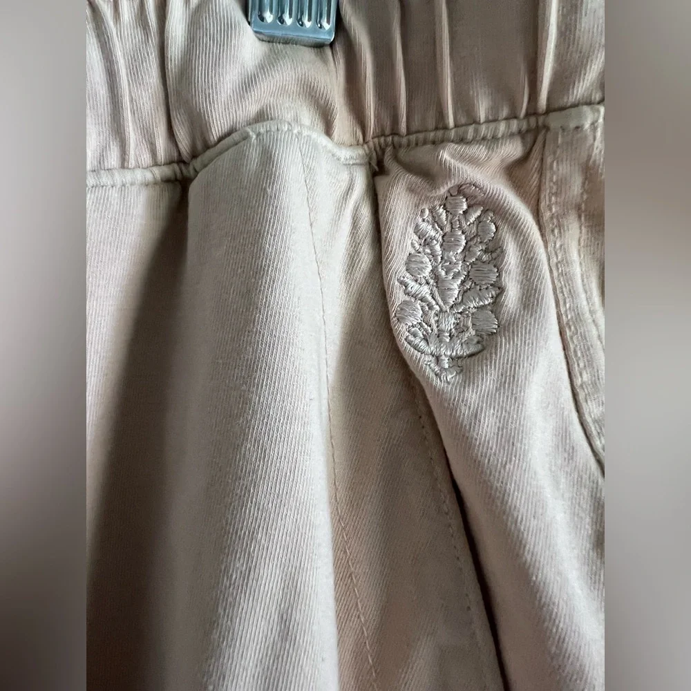 Free People Movement Hot Shot Shirred Pants in Beige Size S NWT